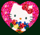 Hello Kitty in Heart with flowers